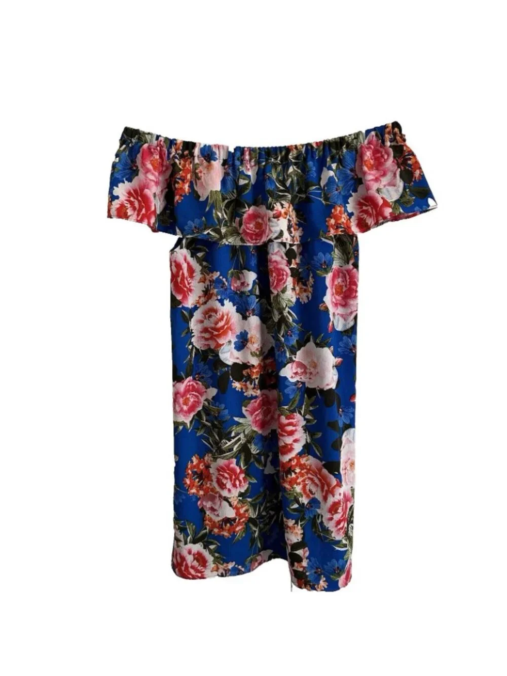 Rose & Olive Off-The-Shoulder Pink Floral Dress SZ L NWT Boho Romantic Resort - Picture 3 of 6